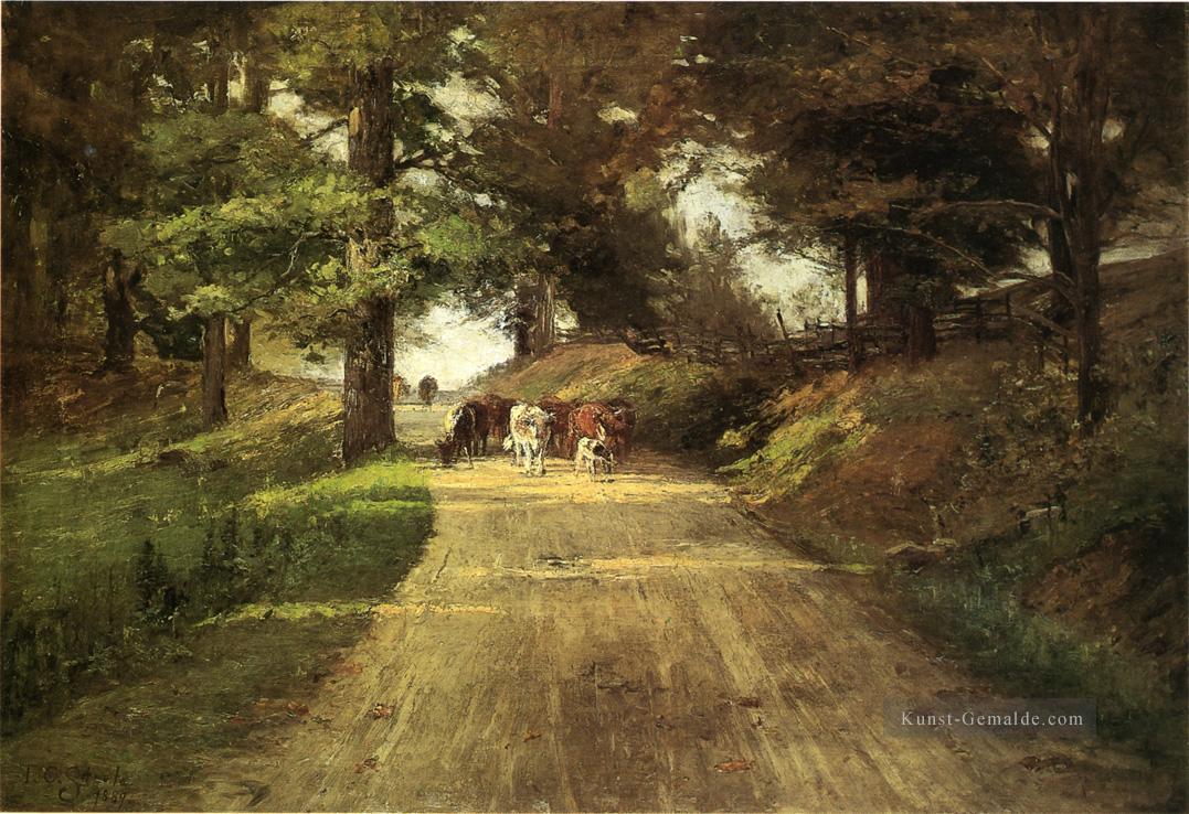 Ein Indiana Straße Impressionist Indiana Landschaften Theodore Clement Steele Ölgemälde